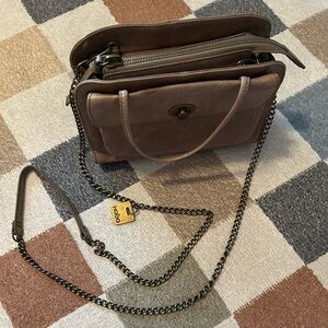 Taupe Hobo Leather Chain Strap Bag
